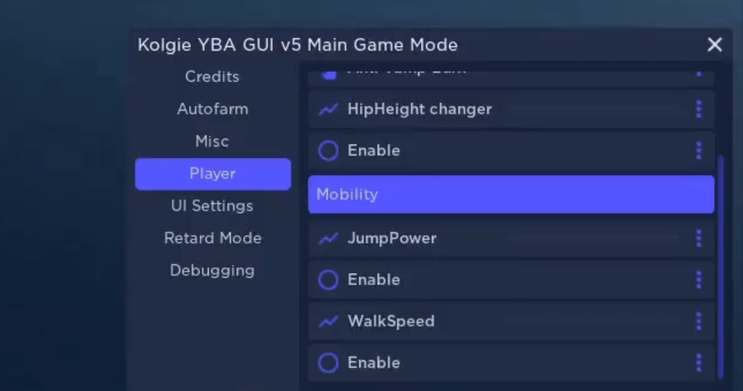 YBA GUI Script Kolgie - Item Farm, Auto Farm, Speed, ESP