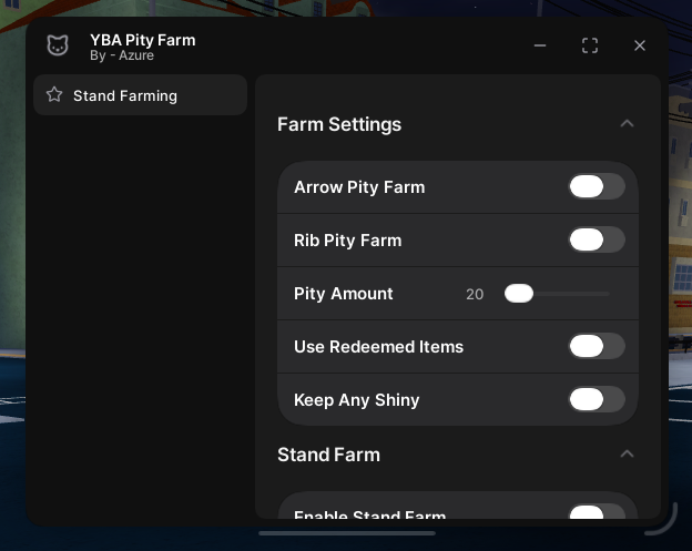 YBA Pity Farm and Stand Farm
