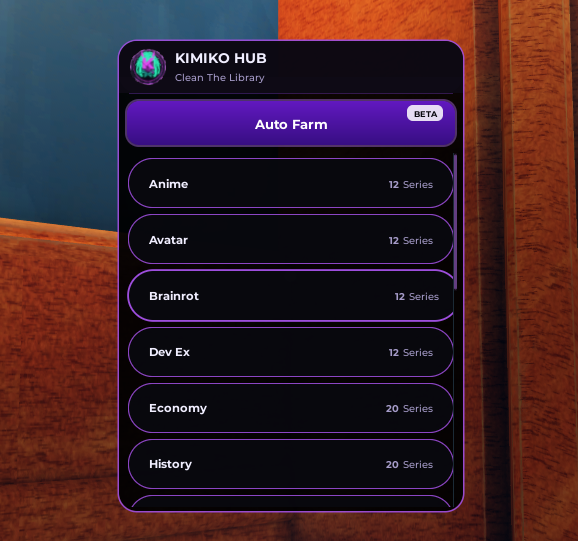 Kimiko Hub Clean the library Auto farm