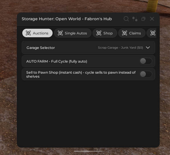 Fabron's Hub Storage Hunter Script