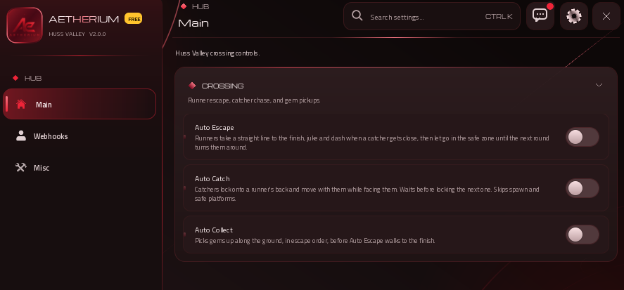 Aetherium Hub Huss Valley script keyless